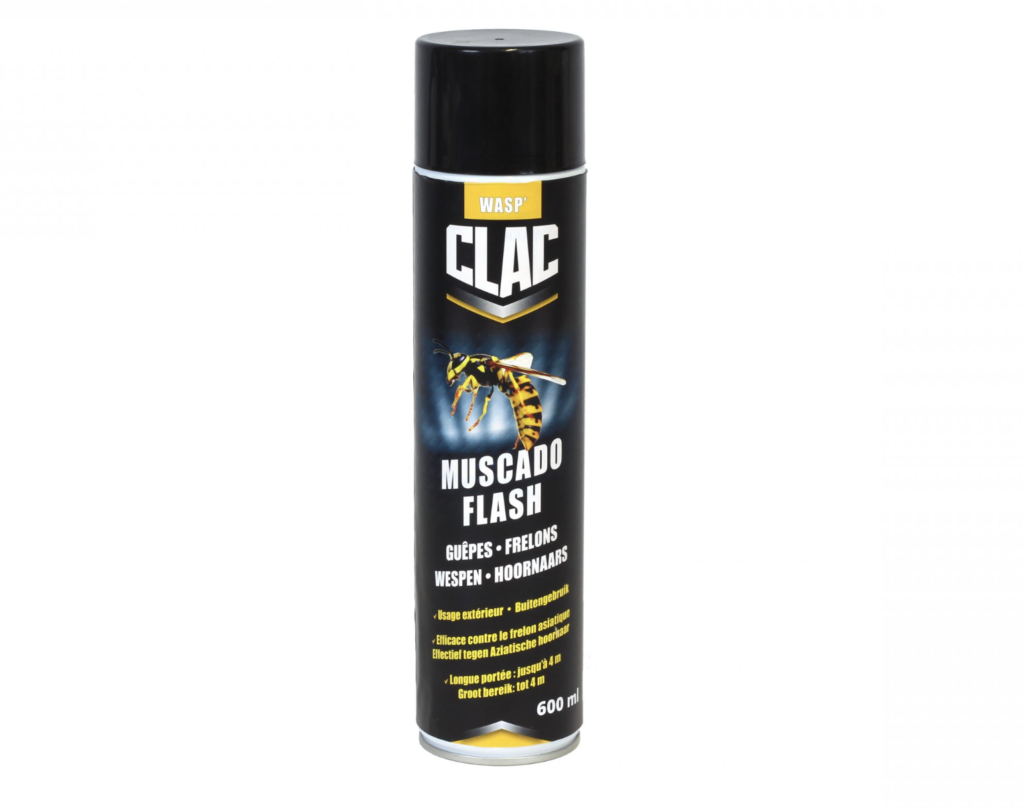 muscado flash, bestrijding wespen, spray tegen wespen, wespenspray, CLAC
